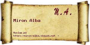 Miron Alba névjegykártya